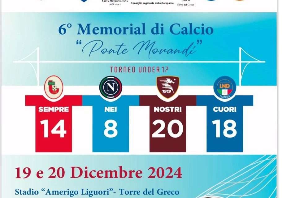 “Ponte Morandi” (19-20 dic.): la vincente del Memorial (6° edizione)