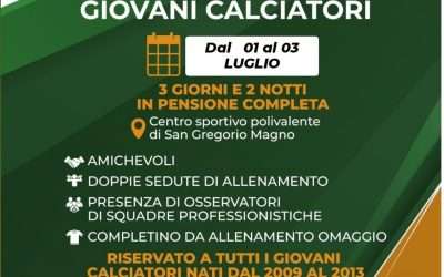 SAN GREGORIO MAGNO (Stage): una possibilità per giovani calciatori